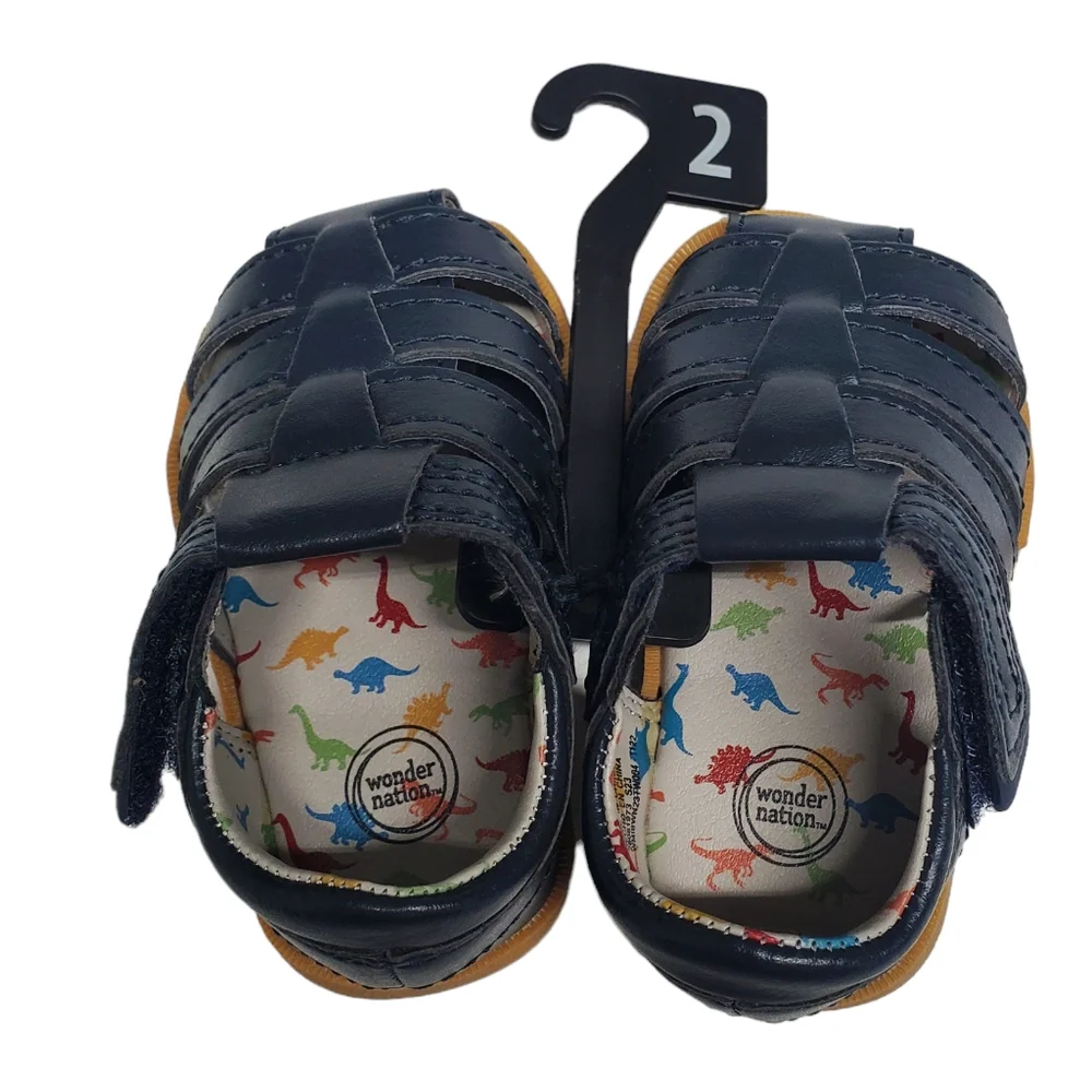 8NWT Wonder Nation Baby Boy Fisherman Sandal Navy Size 2 - Picture 6 of 11